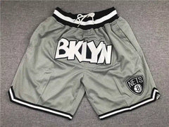 Brooklyn Nets Gray Throwback Shorts