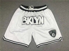 Brooklyn Nets White Throwback Shorts