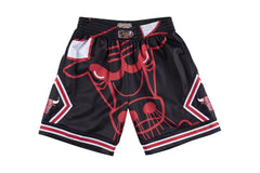 Chicago Bulls Big Face Black Hardwood Classics Shorts