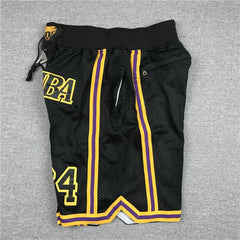 Kobe Bryant 8 24 Los Angeles Lakers MAMBA Black Shorts