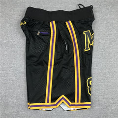 Kobe Bryant 8 24 Los Angeles Lakers MAMBA Black Shorts