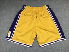 Kobe Bryant 8/24 Yellow Los Angeles Lakers Shorts