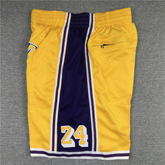 Kobe Bryant 8/24 Yellow Los Angeles Lakers Shorts