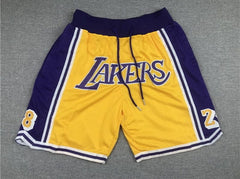 Kobe Bryant 8 24 Los Angeles Lakers Yellow Shorts