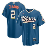 Milwaukee Brewers Brice Turang Mineral Blue 2026 City Connect Jersey Stitched