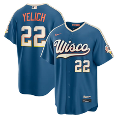 Milwaukee Brewers Christian Yelich Mineral Blue 2026 City Connect Jersey Stitched