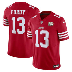 San Francisco 49ers Brock Purdy Scarlet 80th Anniversary Stitched Limited Jersey