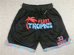 Jackie Moon #33 Movie Flint Tropics Basketball Black Shorts