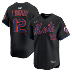 Mets Francisco Lindor Black Alternate Limited Jersey Stitched