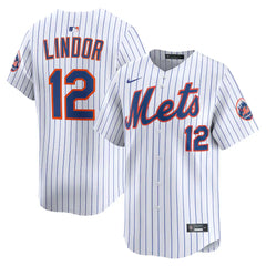 Mets Francisco Lindor White Home Limited Jersey Stitched