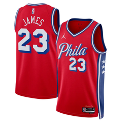 Lebron James Philadelphia 76ers Statement Edition Stitched Jersey - Red