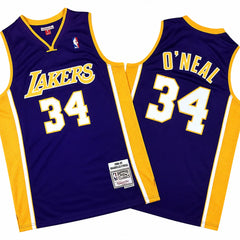 Shaquille O’Neal 34 Lakers 1999-20 Purple Retro Stitched Jersey