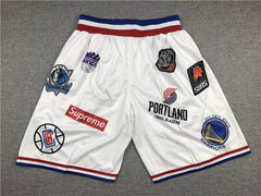 All Teams Logo Basketball Shorts White