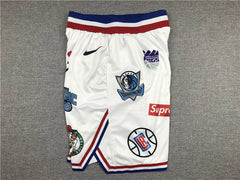 All Teams Logo Basketball Shorts White