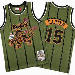 Vince Carter #15 Raptors Flight 1997-98 Jersey Stitched - Olive