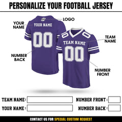 Personalized Team Name & Number Football Jersey Shirt For Adult Kid