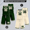 Basketball Set Jersey, Green Cream Design