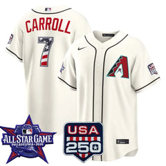 Corbin Carroll Arizona Diamondbacks 2026 All-Star Stars & Stripes Cream Stadium Stitched Jersey