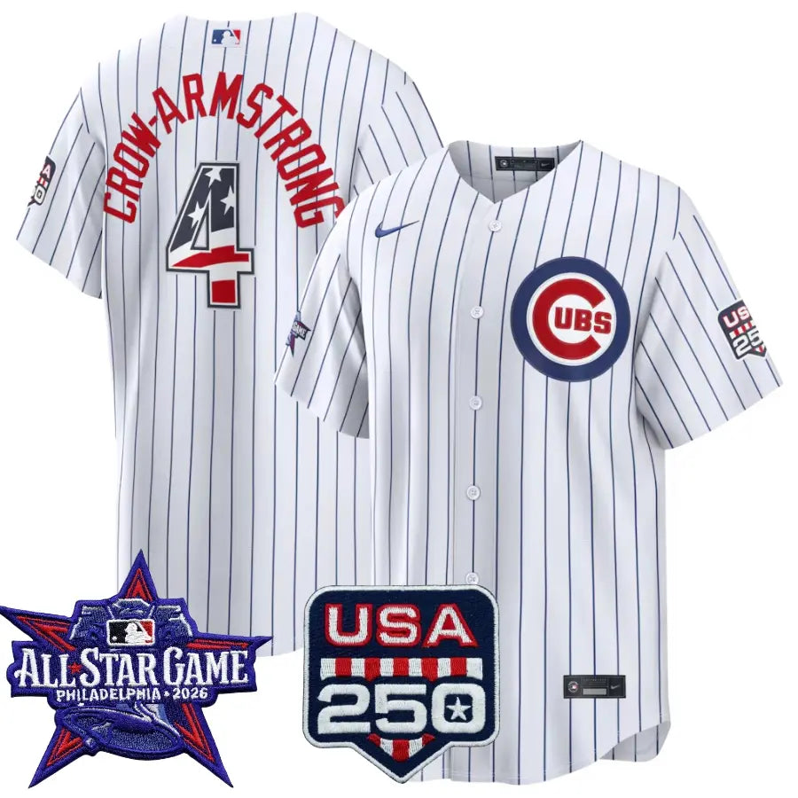 Pete Crow-Armstrong Chicago Cubs 2026 All-Star Stars & Stripes White Stadium Stitched Jersey