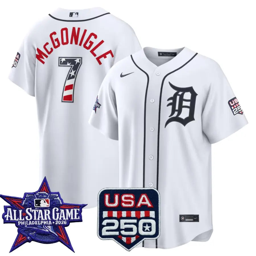 Kevin McGonigle Detroit Tigers 2026 All-Star Stars & Stripes White Stadium Stitched Jersey