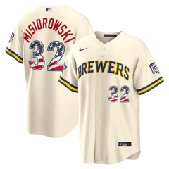 Jacob Misiorowski Milwaukee Brewers 2026 All-Star Edition Stars & Stripes Cream Jersey