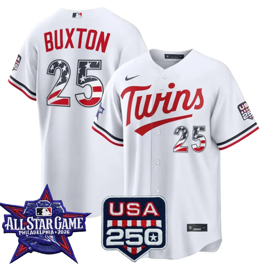 Byron Buxton Minnesota Twins 2026 All-Star Stars & Stripes White Stadium Stitched Jersey
