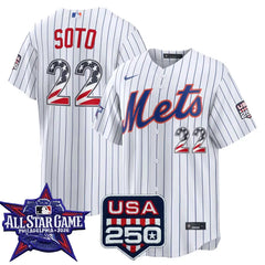 Juan Soto New York Mets 2026 All-Star Stars & Stripes White Stadium Stitched Jersey