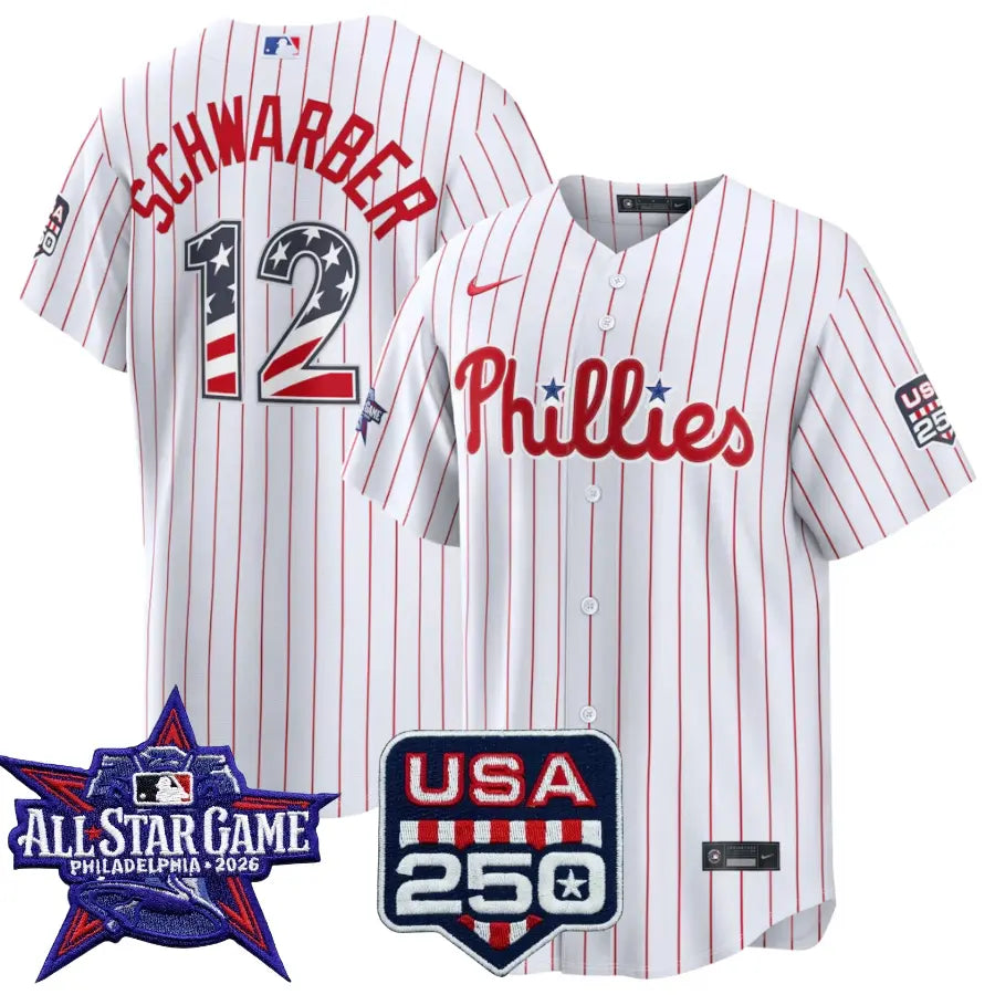Kyle Schwarber Philadelphia Phillies 2026 All-Star Stars & Stripes White Stadium Stitched Jersey