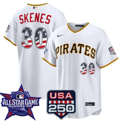 Paul Skenes Pittsburgh Pirates 2026 All-Star Stars & Stripes White Stadium Stitched Jersey