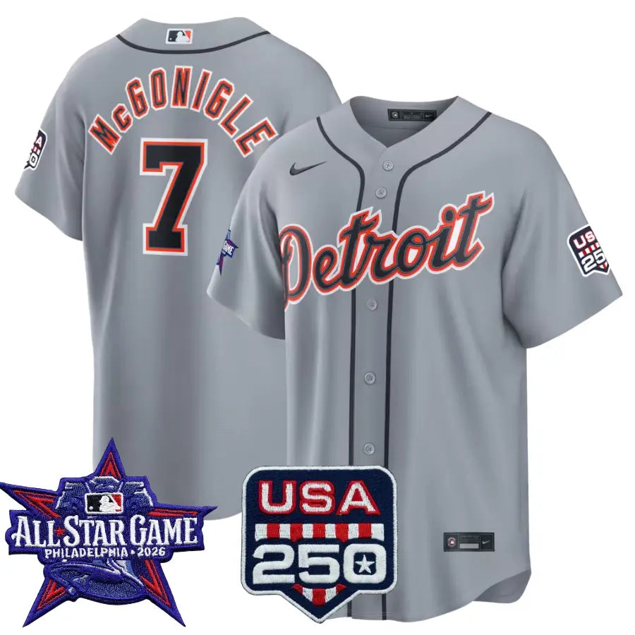 Kevin McGonigle Detroit Tigers 2026 All-Star Game Gray Stitched Jersey