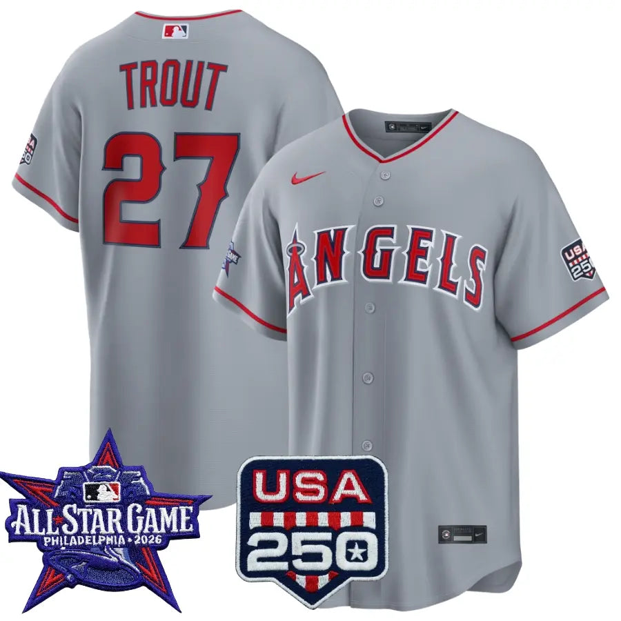 Mike Trout Los Angeles Angels 2026 All-Star Game Gray Stitched Jersey