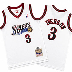 76ers #3 Allen Iverson 2000-01 White Stitched Jersey