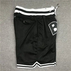 Brooklyn Nets Black Throwback Shorts