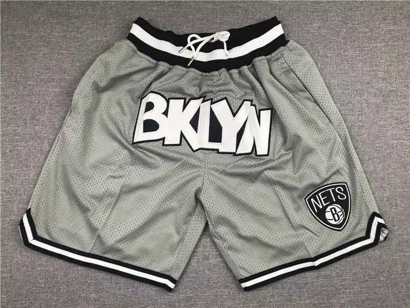 Brooklyn Nets Gray Throwback Shorts