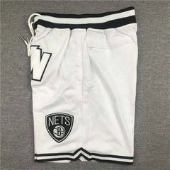 Brooklyn Nets White Throwback Shorts
