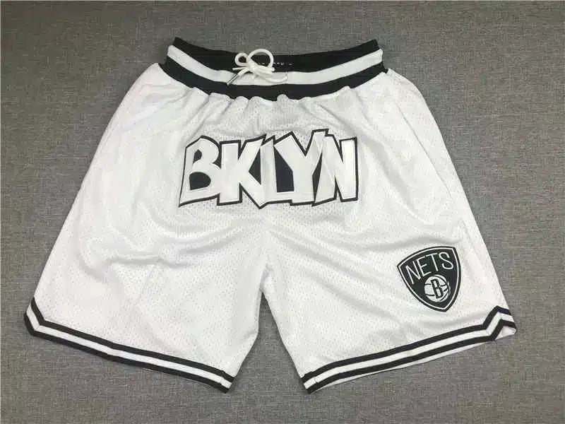 Brooklyn Nets White Throwback Shorts
