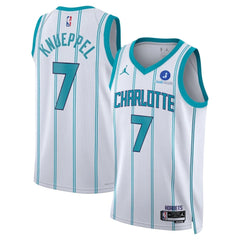 Hornets #7 Kon Knueppel White 2025 Jersey Stitched