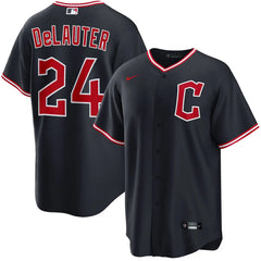 Chase DeLauter Guardians Alternate Navy Jersey Stitched