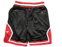 Chicago Bulls Black and Red Basketball Shorts