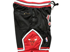 Chicago Bulls Black and Red Basketball Shorts