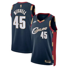 Donovan Mitchell Cavaliers Navy Classic Edition Sewn Down Jersey