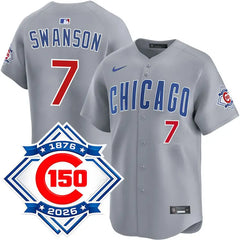 Dansby Swanson Cubs Road 150th Anniversary Limited Jersey Stitched