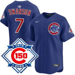 Dansby Swanson Cubs Youth Alternate 150th Anniversary Limited Jersey Stitched