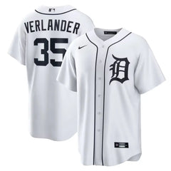 Tigers Justin Verlander White Home Jersey Stitched