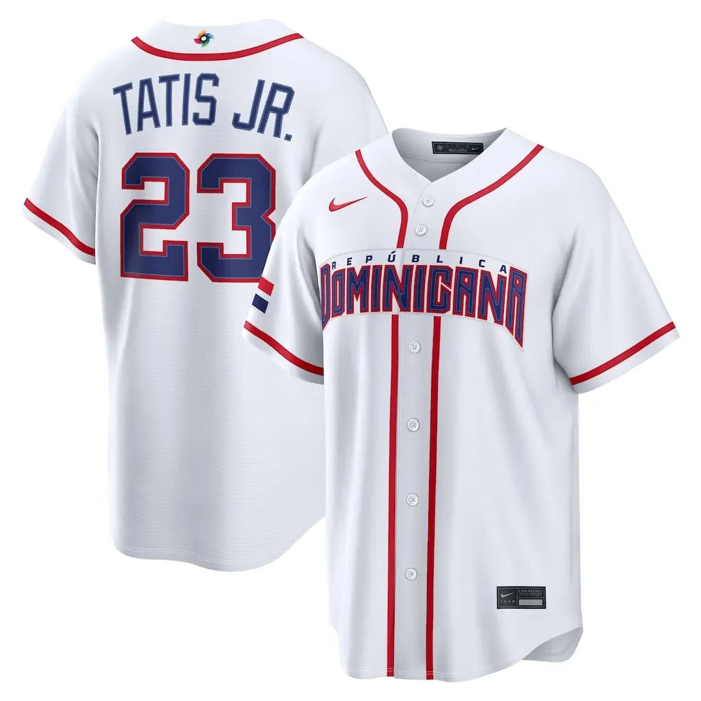 Dominican Republic Fernando Tatis Jr. White 2026 World Baseball Classic Jersey Stitched