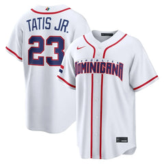 Dominican Republic Fernando Tatis Jr. White 2026 World Baseball Classic Jersey Stitched