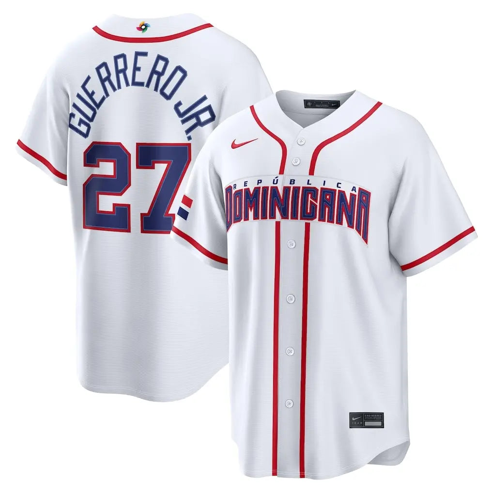 Dominican Republic Vladimir Guerrero Jr. White 2026 World Baseball Classic Jersey Stitched