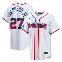 Dominican Republic Vladimir Guerrero Jr. White 2026 World Baseball Classic Jersey Stitched