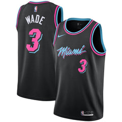 Dwyane Wade #3 Heat 2019-20 Vice Night Black Stitched Jersey