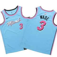 Dwyane Wade #3 Heat 2019-20 Vice Wave Blue Stitched Jersey